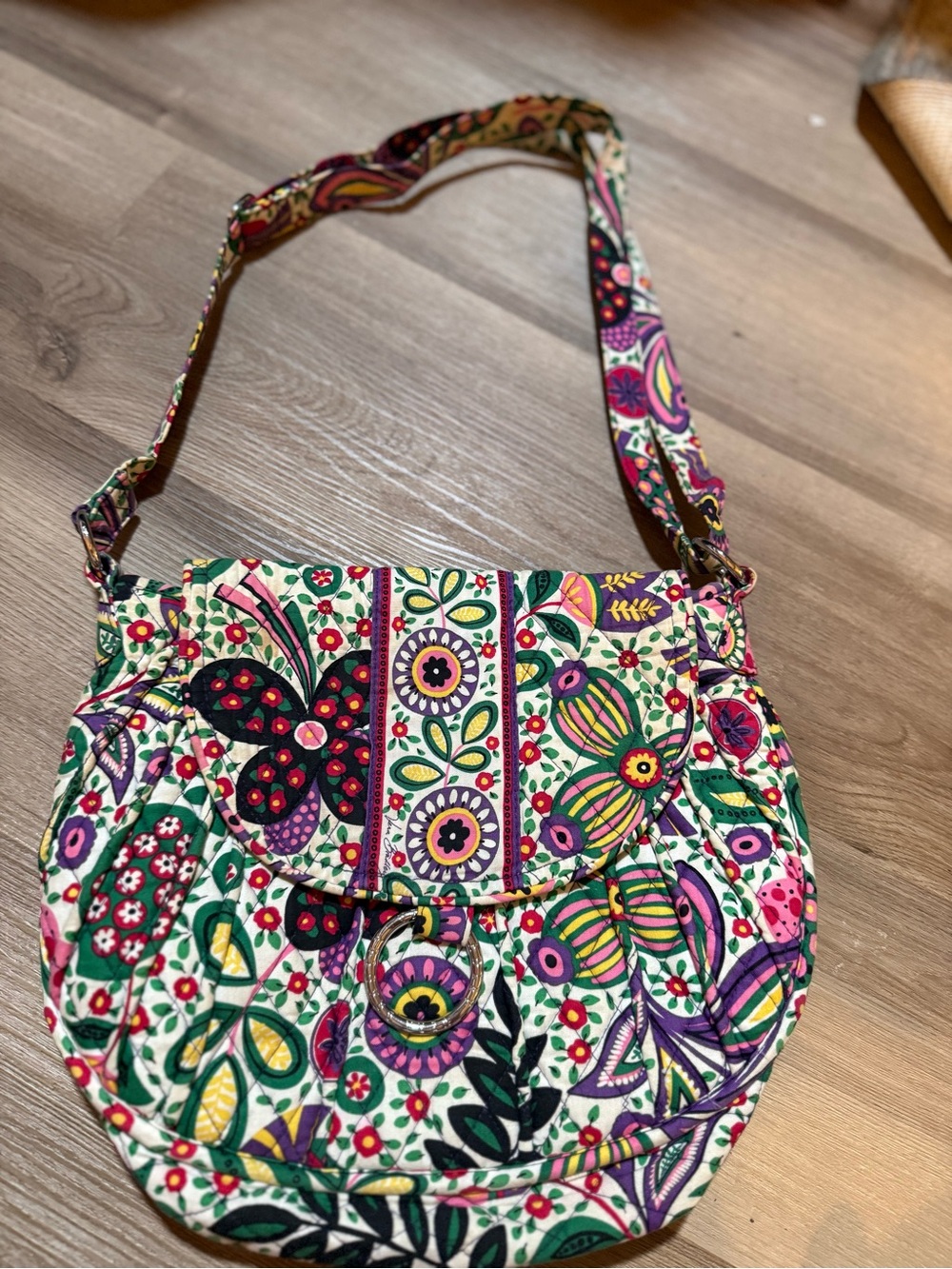 Y2K Vera Bradley Quilted Floral Crossbody Bag in Multi-Color